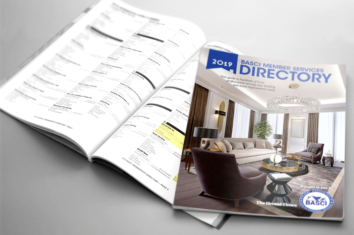 Front cover and page detail of BASCI Directory